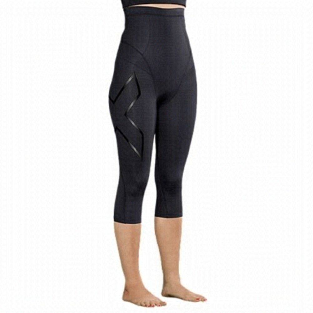 𝅺2XU WOMEN’S BLACK POST NATAL ACTIVE COMPRESSION 3/4 TIGHTS - Size MEDIUM